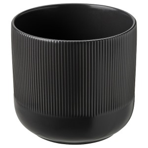 IKEA GRADVIS plant pot, indoor/outdoor, 6 in Black, Ikea Outlet | 7532NGSVU