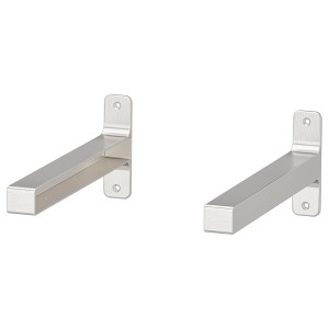 IKEA GRANHULT Bracket, 11 ¾x4 ¾ in, 2 pack Nickel Plated, Ikea Outlet | 9637DRXOS