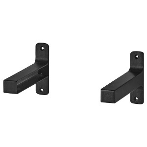 IKEA GRANHULT Bracket, 7 ¾x4 ¾ in, 2 pack Black, Ikea Outlet | 7382USJPT