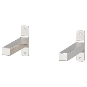 IKEA GRANHULT Bracket, 7 ¾x4 ¾ in, 2 pack Nickel Plated, Ikea Outlet | 6153RYQDF
