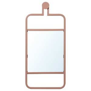 IKEA GRANVÅG mirror, wall hanging/pink, 8 5/8x18 7/8 in, Ikea Outlet | 5924UGDBF