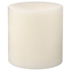 IKEA GRÄNSSKOG unscented block candle, 3 wicks, white, Ikea Outlet | 9517OXQZE