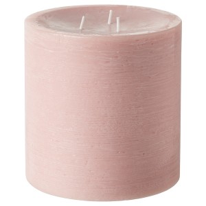 IKEA GRÄNSSKOG unscented pillar candle, 3 wick, pale pink, 5 ½ in, Ikea Outlet | 1250ROQIJ