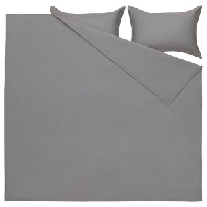 IKEA GRÅPALPMAL duvet cover and pillowcase(s), Full/Queen (Double/Queen) Gray, Ikea Outlet | 5081GQTES