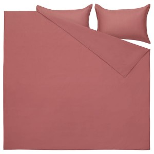 IKEA GRÅPALPMAL duvet cover and pillowcase(s), King Pink, Ikea Outlet | 7956BOWPX