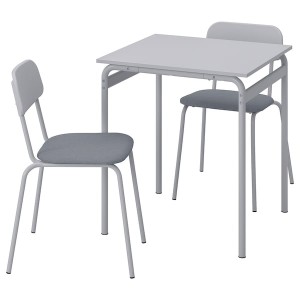 IKEA GRÅSALA / GRÅSALA table and 2 chairs, gray gray/gray, 26 3/8 in, Ikea Outlet | 0598MEDAJ