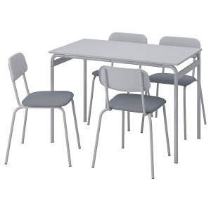 IKEA GRÅSALA / GRÅSALA table and 4 chairs, gray gray/gray, 43 1/4 in, Ikea Outlet | 0916NPQZA