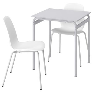 IKEA GRÅSALA / LIDÅS table and 2 chairs, gray/white white, 26 3/8 in, Ikea Outlet | 6847MKRIE