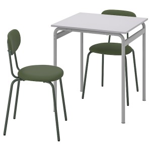 IKEA GRÅSALA / ÖSTANÖ table and 2 chairs, 26 3/8 in Gray / Remmarn Deep Green, Ikea Outlet | 9724YEARD