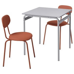 IKEA GRÅSALA / ÖSTANÖ table and 2 chairs, 26 3/8 in Gray / Remmarn Red / Brown, Ikea Outlet | 9316BEMPD