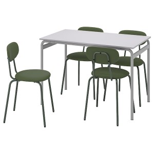 IKEA GRÅSALA / ÖSTANÖ table and 4 chairs, 43 1/4 in Gray / Remmarn Deep Green, Ikea Outlet | 0358FCNWH