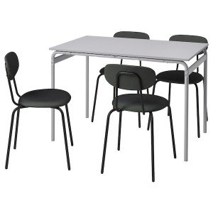 IKEA GRÅSALA / ÖSTANÖ table and 4 chairs, 43 1/4 in Gray / Remmarn Dark Gray, Ikea Outlet | 1589IVCGM
