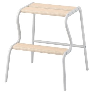IKEA GRUBBAN step stool White / Birch, Ikea Outlet | 9417VHWDQ