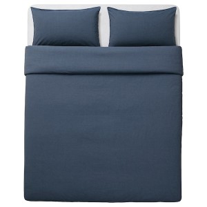 IKEA GULBJÖRK duvet cover and pillowcase(s), Full/Queen (Double/Queen) Blue, Ikea Outlet | 4936HGCQK