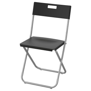 IKEA GUNDE Folding chair Black, Ikea Outlet | 7216YRVBN