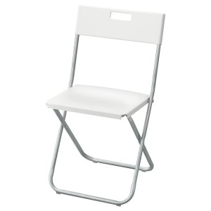 IKEA GUNDE Folding chair White, Ikea Outlet | 8956QEWYK