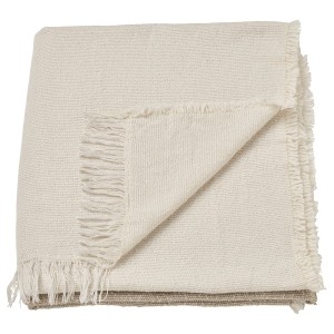 IKEA GUNNEMOR throw, off-white/gray-beige, 51x67 in, Ikea Outlet | 6143XHEMV