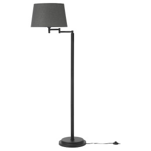 IKEA HALKIP floor lamp with swing arm, gray, Ikea Outlet | 8657BPWQA