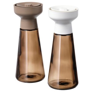 IKEA HALVTOM spice mill, 7 ½ in, 2 pack Glass / Brown, Ikea Outlet | 6341QWYZC