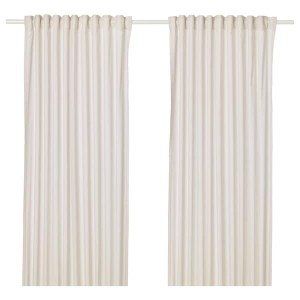IKEA HANNALILL Curtains, 1 pair, 57x98 in Beige, Ikea Outlet | 4527ILSRW