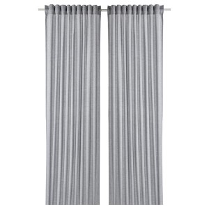 IKEA HANNALILL Curtains, 1 pair, 57x98 in Blue / Gray, Ikea Outlet | 4789TZIYS