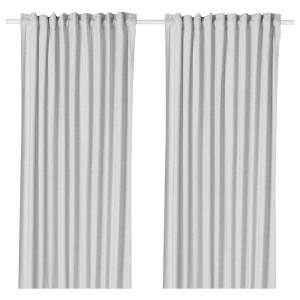 IKEA HANNALILL Curtains, 1 pair, 57x98 in Gray, Ikea Outlet | 0671LNUFO