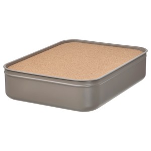 IKEA HARVMATTA box with compartments, dark gray-beige, 9 ½x7x2 ¼ in, Ikea Outlet | 8021JEIUN
