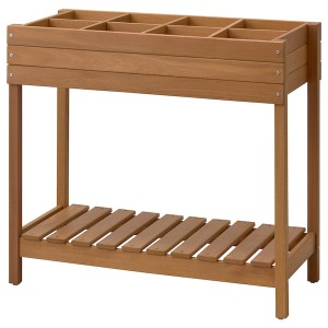 IKEA HATTHOLMEN plant stand, stained eucalyptus/outdoor, Ikea Outlet | 0325ZQEJC