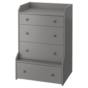 IKEA HAUGA 4-drawer chest, 27 1/2x41 in Gray, Ikea Outlet | 9318RPKCT