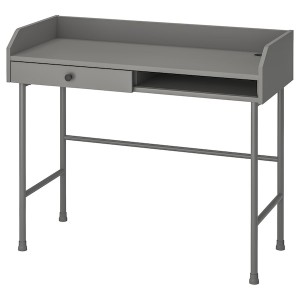 IKEA HAUGA desk, 39 3/8x17 7/8 in Gray, Ikea Outlet | 1830FYRTQ