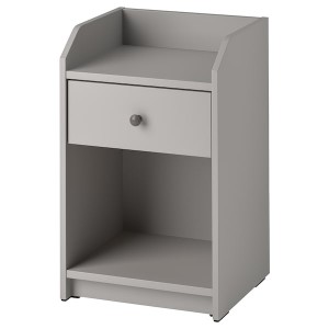 IKEA HAUGA nightstand, 15 5/8x14 in Gray, Ikea Outlet | 9874MJEDL