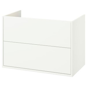 IKEA HAVBÄCK Bathroom vanity with drawers, 36x21x25 1/8 in White, Ikea Outlet | 1365YSXWK