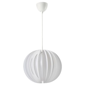 IKEA HAVSFJÄDER / HEMMA pendant lamp, white/white, 17 in, Ikea Outlet | 2384EZPQM