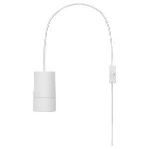 IKEA HAVSRIS cord set with switch, 15'5 in White, Ikea Outlet | 5437AFJZT