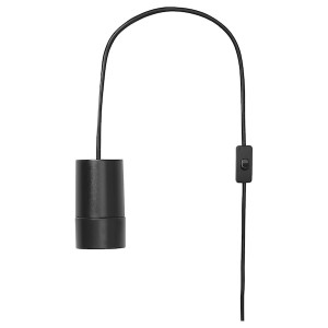 IKEA HAVSRIS cord set with switch, 15'5 in Black, Ikea Outlet | 9358NHJYM