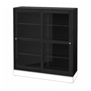 IKEA HAVSTA glass-door cabinet, 47 5/8x13 3/4x48 3/8 in Black, Ikea Outlet | 4983LQGOW