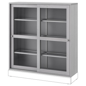 IKEA HAVSTA glass-door cabinet, 47 5/8x13 3/4x48 3/8 in Gray, Ikea Outlet | 7683TVYRN