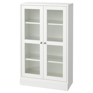 IKEA HAVSTA glass-door cabinet with base, 31 7/8x14 5/8x52 3/4 in White / Clear Glass, Ikea Outlet | 8129DUMPZ