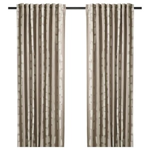 IKEA HÄCKBERBERIS room darkening curtains, 1 pair, beige, 50x98 in, Ikea Outlet | 6351HZDYI