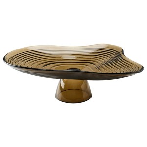 IKEA HÄCKPOPPEL decorative bowl with base, brown, 9 ½ in, Ikea Outlet | 0731WATPI