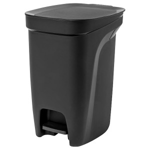 IKEA HÄCKSAX step trash can, 3 gallon Black, Ikea Outlet | 7469LENPD