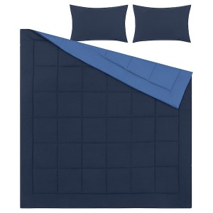 IKEA HEDFRYLE comforter set, King Blue, Ikea Outlet | 3897MFOZE