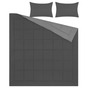 IKEA HEDFRYLE comforter set, King Gray, Ikea Outlet | 9857BKHUT