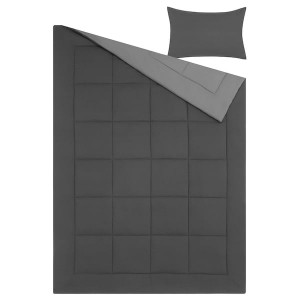 IKEA HEDFRYLE comforter set, Twin/Twin X-long Gray, Ikea Outlet | 4869TNUAC