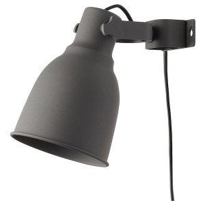 IKEA HEKTAR Wall/clamp spotlight with LED bulb, dark gray, Ikea Outlet | 3517VSXHG