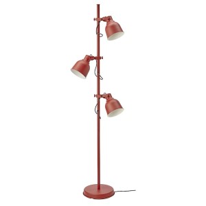 IKEA HEKTAR floor lamp with 3-spotlights, brown-red, Ikea Outlet | 7394YVTPE