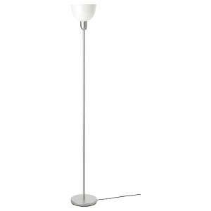 IKEA HEKTOGRAM floor uplighter Silver Color / White, Ikea Outlet | 0437KTGAM