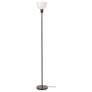 IKEA HEKTOGRAM floor uplighter with light bulb Black / White, Ikea Outlet | 3287CGZSR