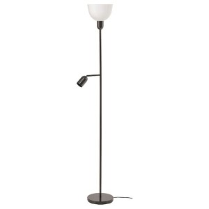 IKEA HEKTOGRAM floor uplt/read lamp w light bulb Black / White, Ikea Outlet | 0325IHPOR