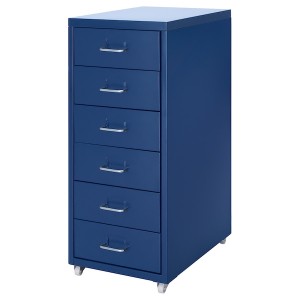 IKEA HELMER Drawer unit on casters, 11x27 1/8 in Blue, Ikea Outlet | 2631PRILJ